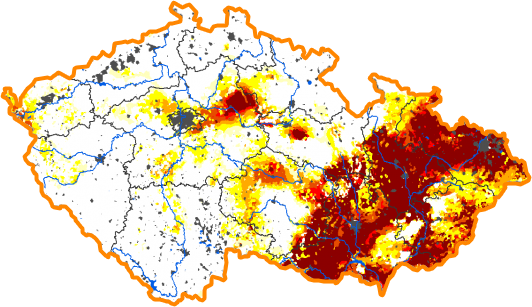 Intenzita sucha - 8. červenec 2012