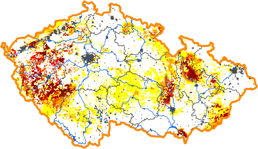 Intenzita sucha - 14. červenec 2013