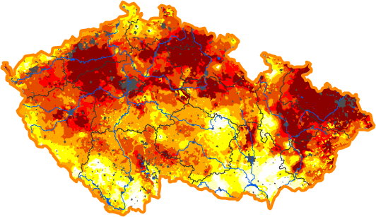 Intenzita sucha - 14. červenec 2019