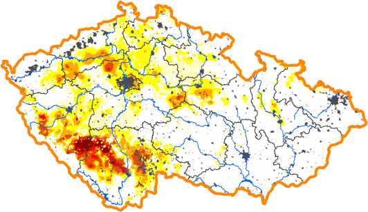 Intenzita sucha - 29. prosinec 2019