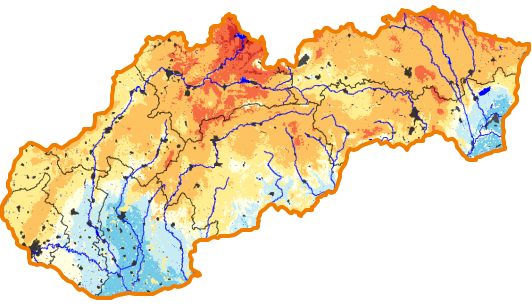 Mapy - Deficit zásoby vody v pôde