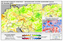 Dopady na vegetaci - Evropa - 23. červenec 2017