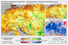 Dopady na vegetaci - Evropa - 15. duben 2018