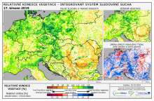 Dopady na vegetaci - Evropa - 17. březen 2019