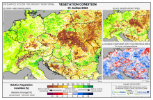 Dopady na vegetaci - Evropa - 1. květen 2022