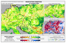 Dopady na vegetaci - Evropa - 1. prosinec 2024