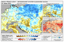 Index půdní vláhy - Evropa - 23. duben 2017