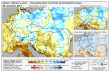 Index půdní vláhy - Evropa - 30. červenec 2017