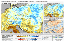 Index půdní vláhy - Evropa - 13. srpen 2017