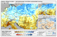 Index půdní vláhy - Evropa - 22. říjen 2017