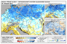 Index půdní vláhy - Evropa - 26. listopad 2017