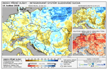 Index půdní vláhy - Evropa - 13. květen 2018