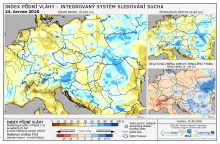 Index půdní vláhy - Evropa - 24. červen 2018