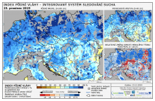 Index půdní vláhy - Evropa - 22. prosinec 2019