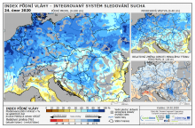 Index půdní vláhy - Evropa - 23. únor 2020