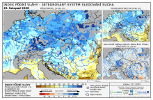 Index půdní vláhy - Evropa - 22. listopad 2020
