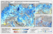 Index půdní vláhy - Evropa - 20. prosinec 2020
