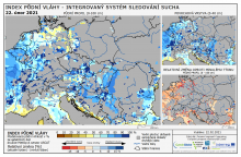 Index půdní vláhy - Evropa - 21. únor 2021