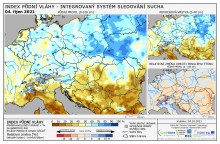 Index půdní vláhy - Evropa - 3. říjen 2021