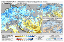 Index půdní vláhy - Evropa - 27. listopad 2024